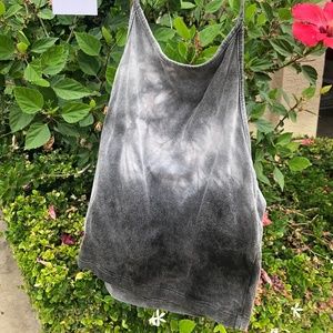 Brandy Melville Gray Tie Dye Halter Cropped Tank